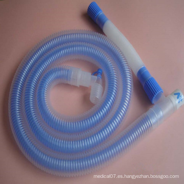 Circuito de respiración de anestesia de ventilador coaxial médico desechable